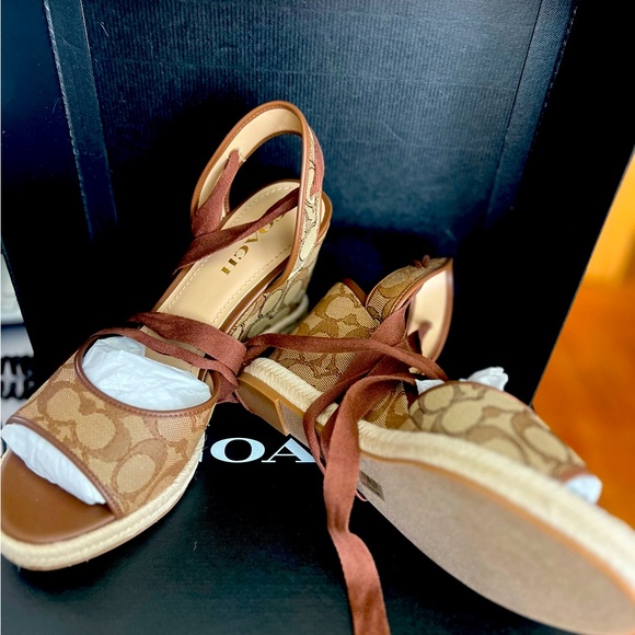 NEVER WORN Coach wedges. Still in the box with receipt - Picture 2 of 4
